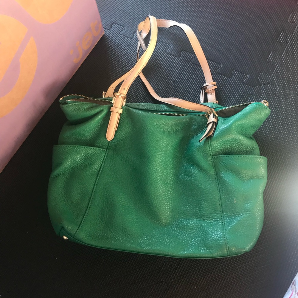 Michael Kors green tote bag